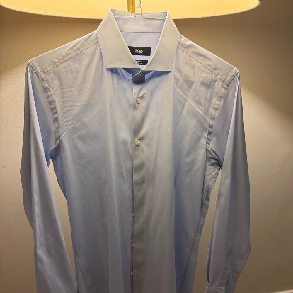 Hugo Boss Blue Shirt, slim fit, stretch, 39